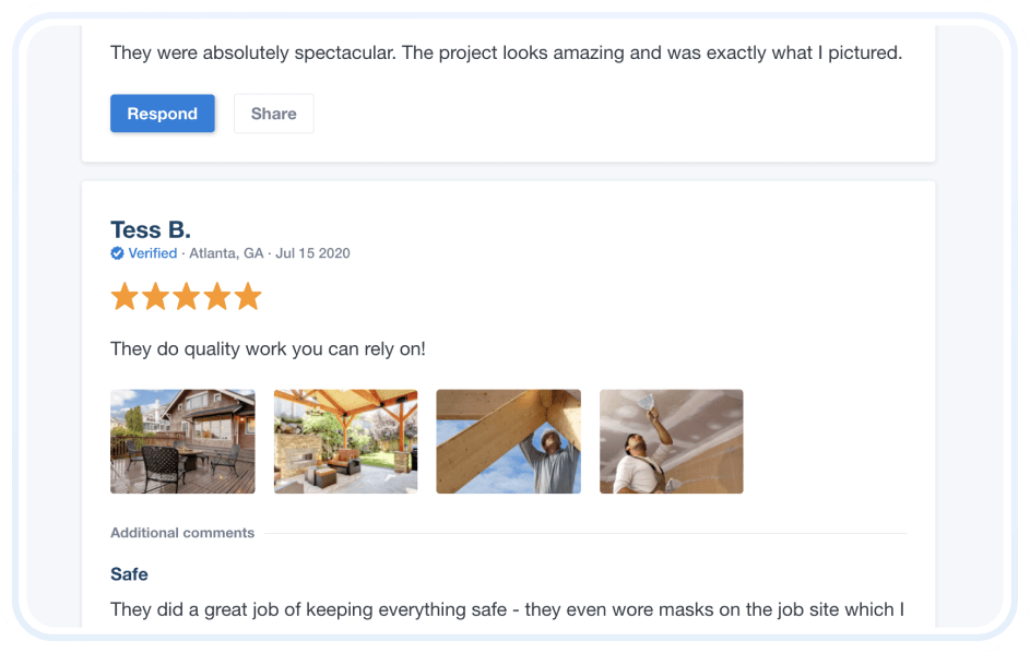 Verified customer reviews